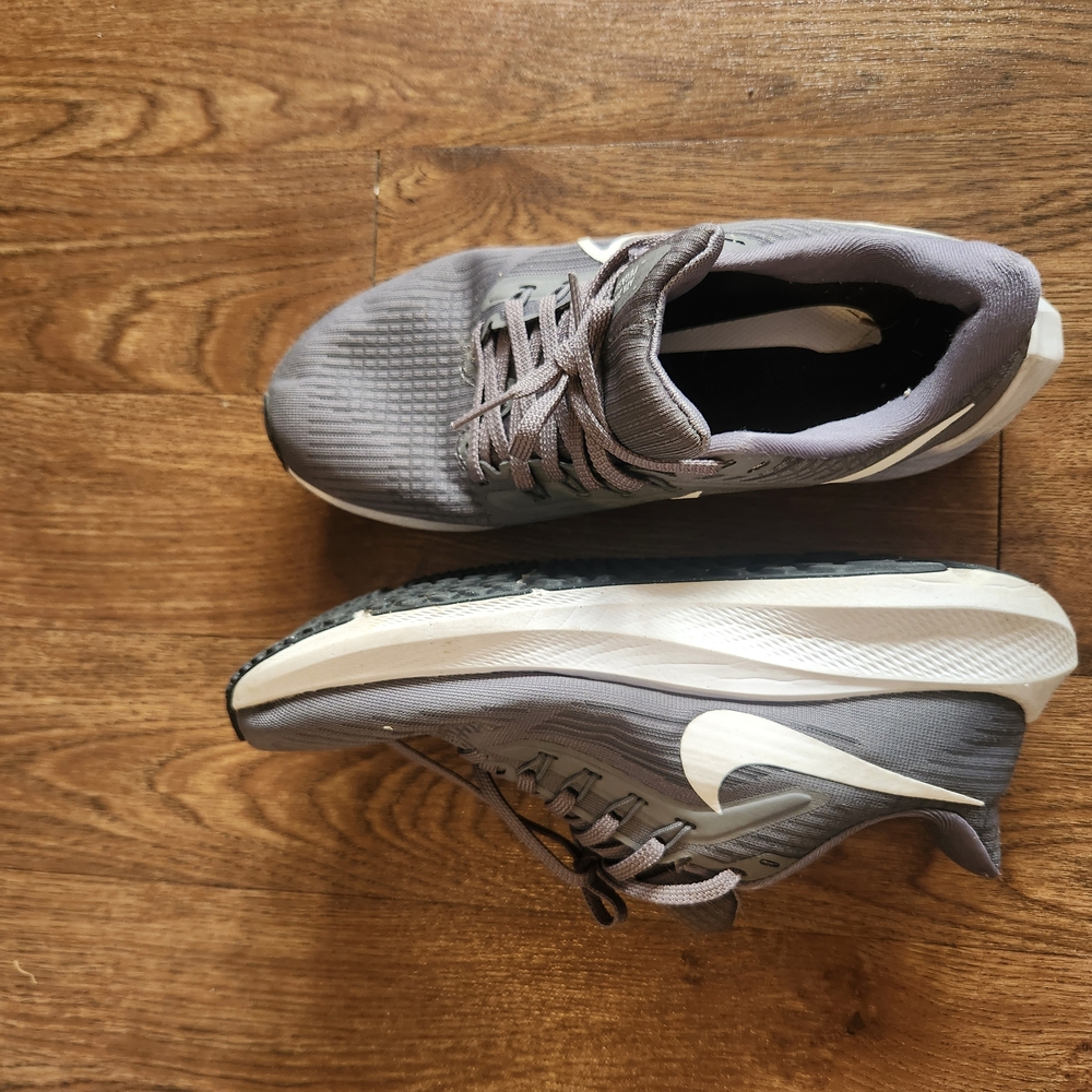 Gray and White Athletic Sneakers